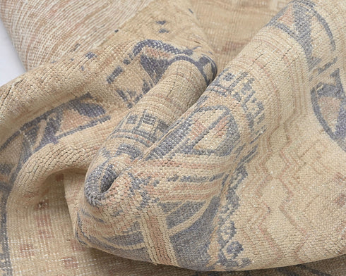 11 Ft Vintage Brown Persian Style Hand Knotted Low Pile Wool Runner Rug